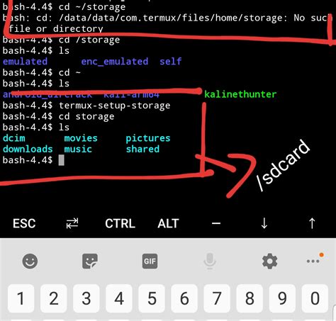 txt ls -a. . How to set path in termux